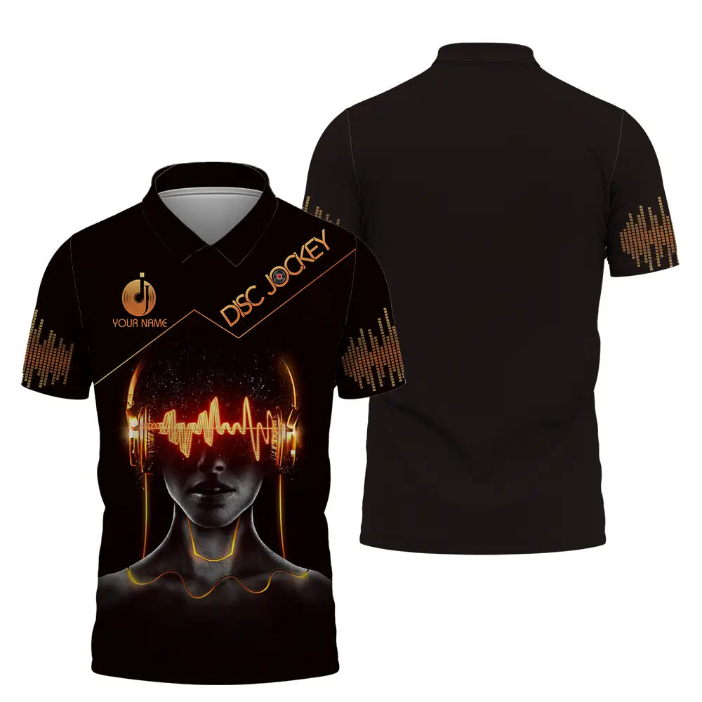 Unisex Shirt - Custom Text Shirt Disc Jockey Polo Shirt / S T-shirt