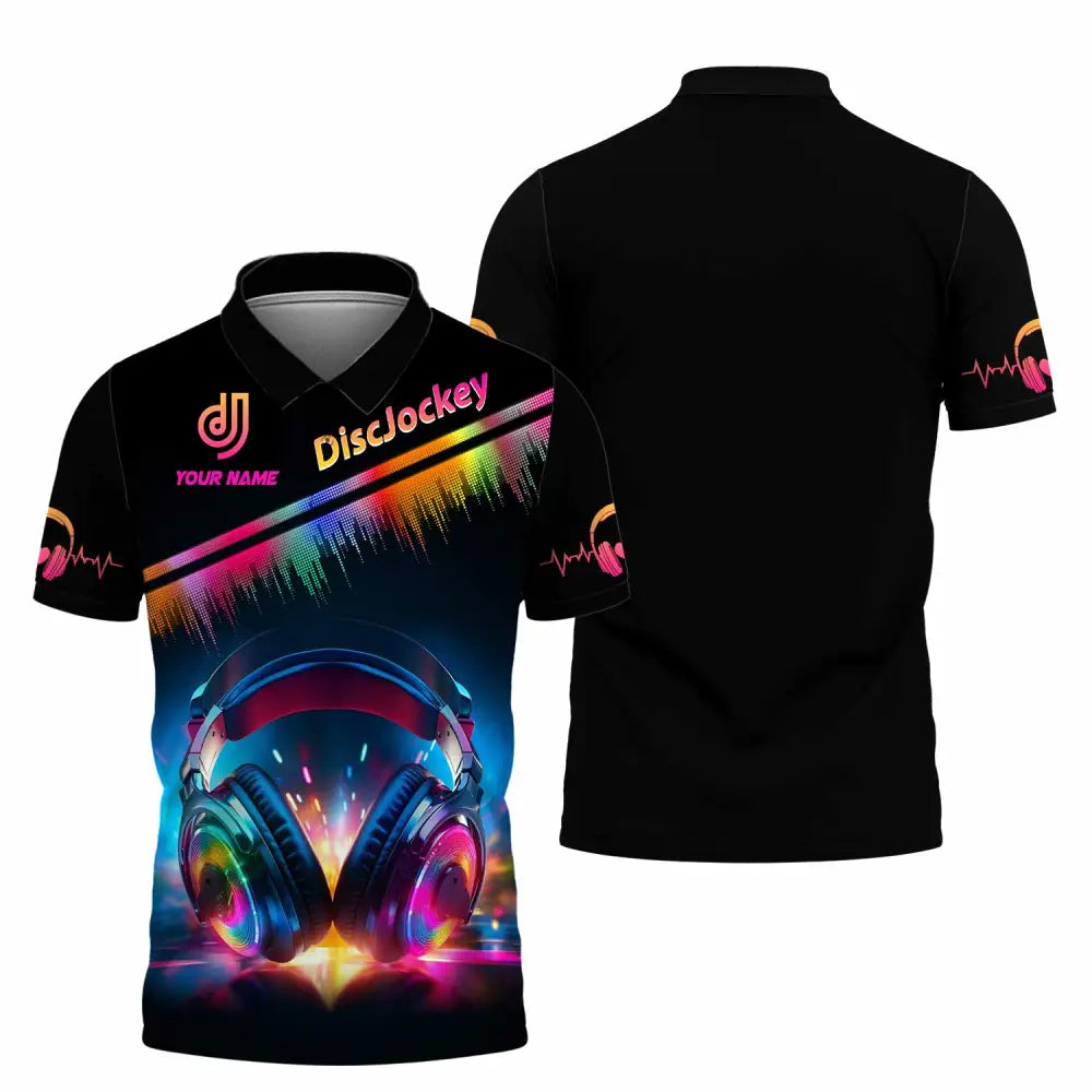 Unisex Shirt - Custom Text Shirt Disc Jockey Polo Shirt / S T-shirt