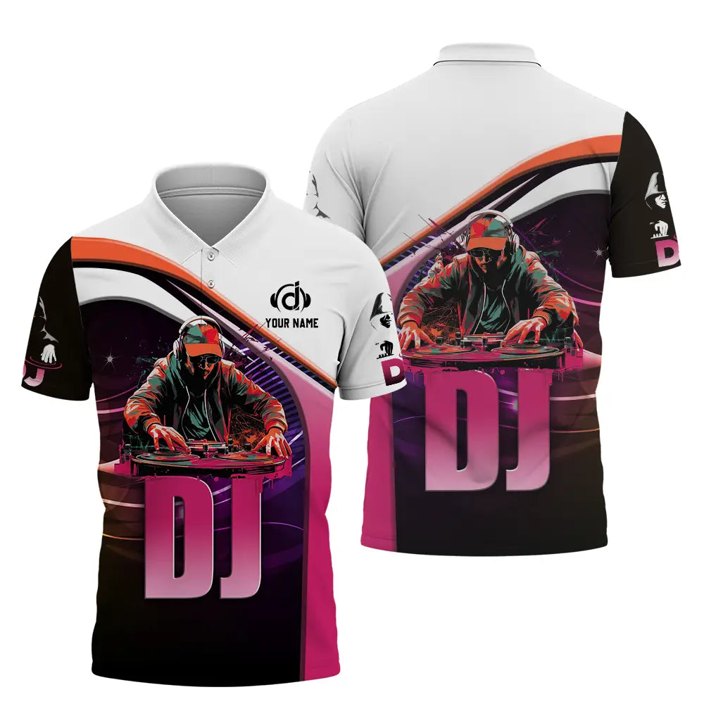 Unisex Shirt - Custom Text Shirt Disc Jockey Polo Shirt / S T-shirt