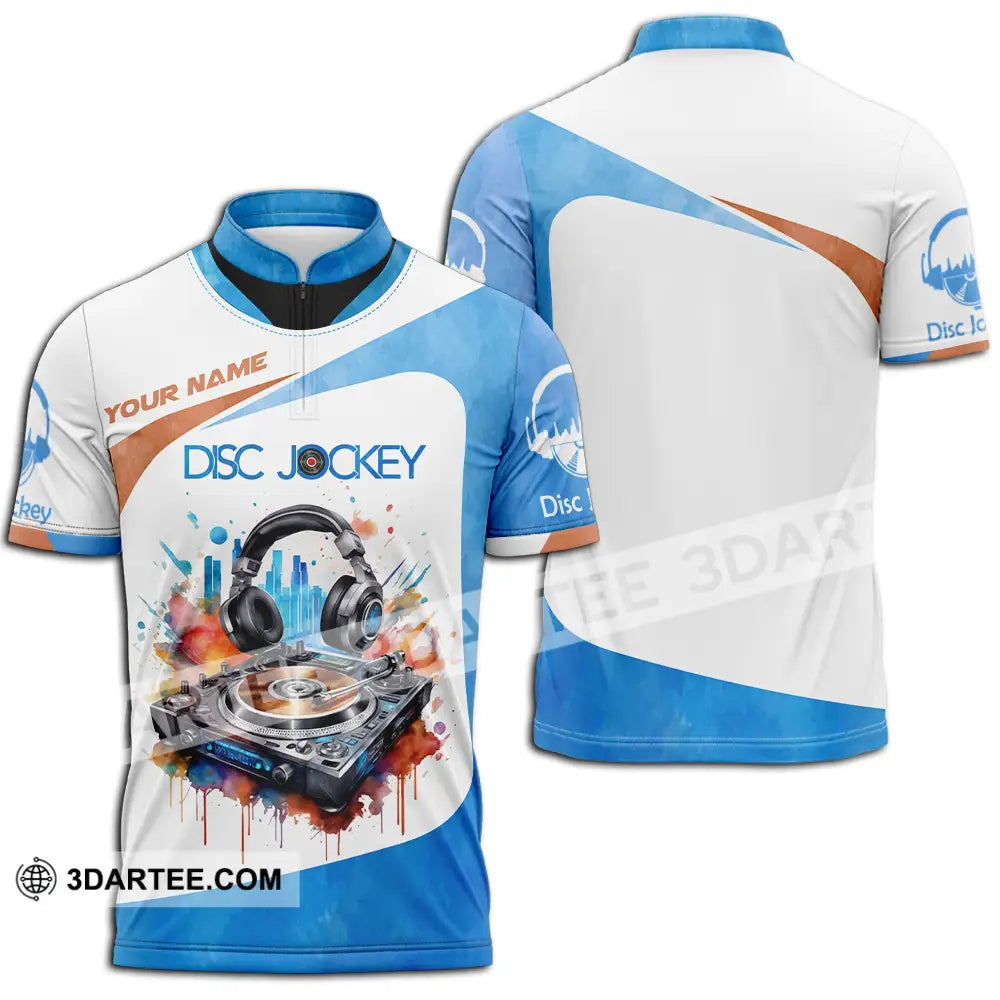 Unisex Shirt - Custom Text Shirt Disc Jockey Shirt Zipper Polo Shirt / S T-shirt