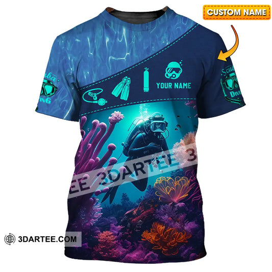 Unisex Shirt - Custom Text Shirt Diving T-shirt