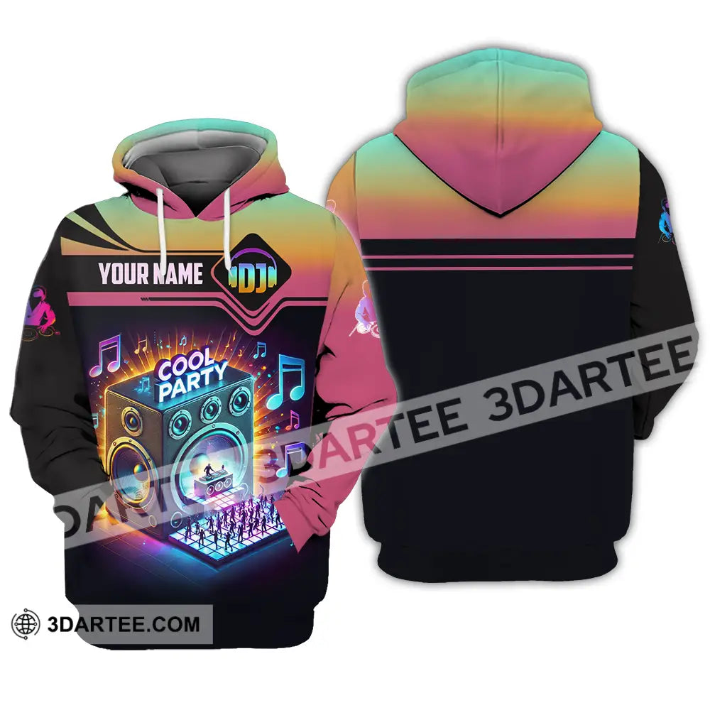 Unisex Shirt - Custom Text Dj Cool Party Hoodie / S T-Shirt