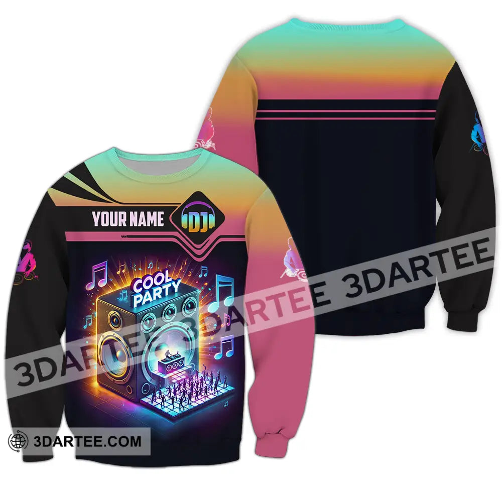 Unisex Shirt - Custom Text Dj Cool Party Long Sleeve / S T-Shirt