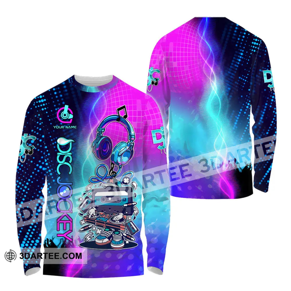 Unisex Shirt - Custom Text Shirt DJ Shirt Long Sleeve Shirt / S T-shirt