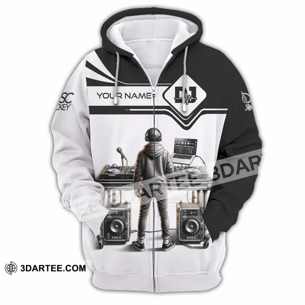 Unisex Shirt - Custom Text Dj Zipper Hoodie / S T-Shirt