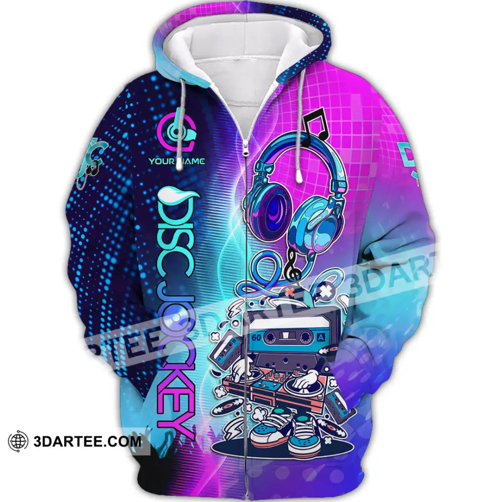 Unisex Shirt - Custom Text Shirt DJ Shirt Zipper Hoodie / S T-shirt