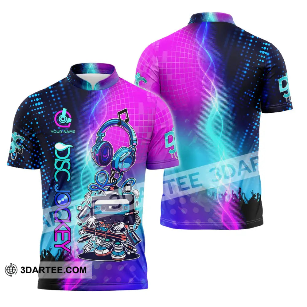 Unisex Shirt - Custom Text Shirt DJ Shirt Zipper Polo Shirt / S T-shirt