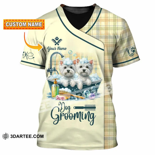 Unisex Shirt - Custom Text Shirt Dog Grooming Shirt T-shirt