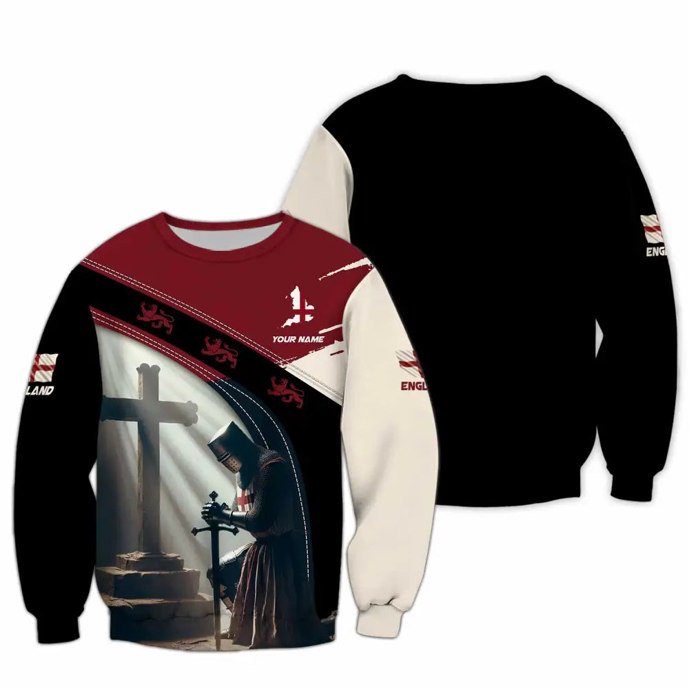 Unisex Shirt - Custom Text Shirt England Guardian Long Sleeve / S T-shirt