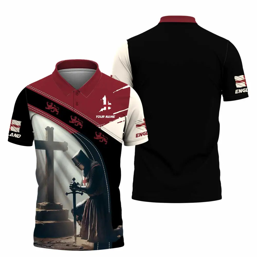 Unisex Shirt - Custom Text Shirt England Guardian Polo Shirt / S T-shirt
