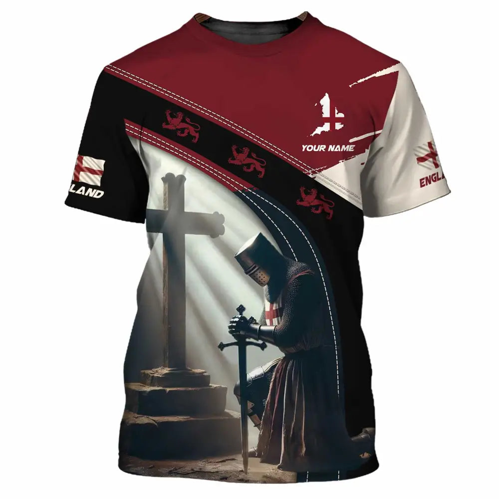 Unisex Shirt - Custom Text Shirt England Guardian T-Shirt / S T-shirt