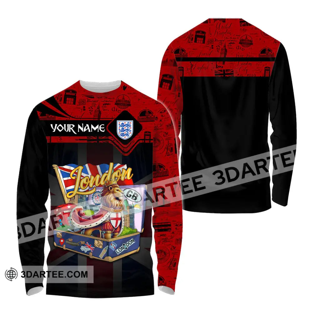 Unisex Shirt - Custom Text Shirt England Shirt Long Sleeve Shirt / S T-shirt
