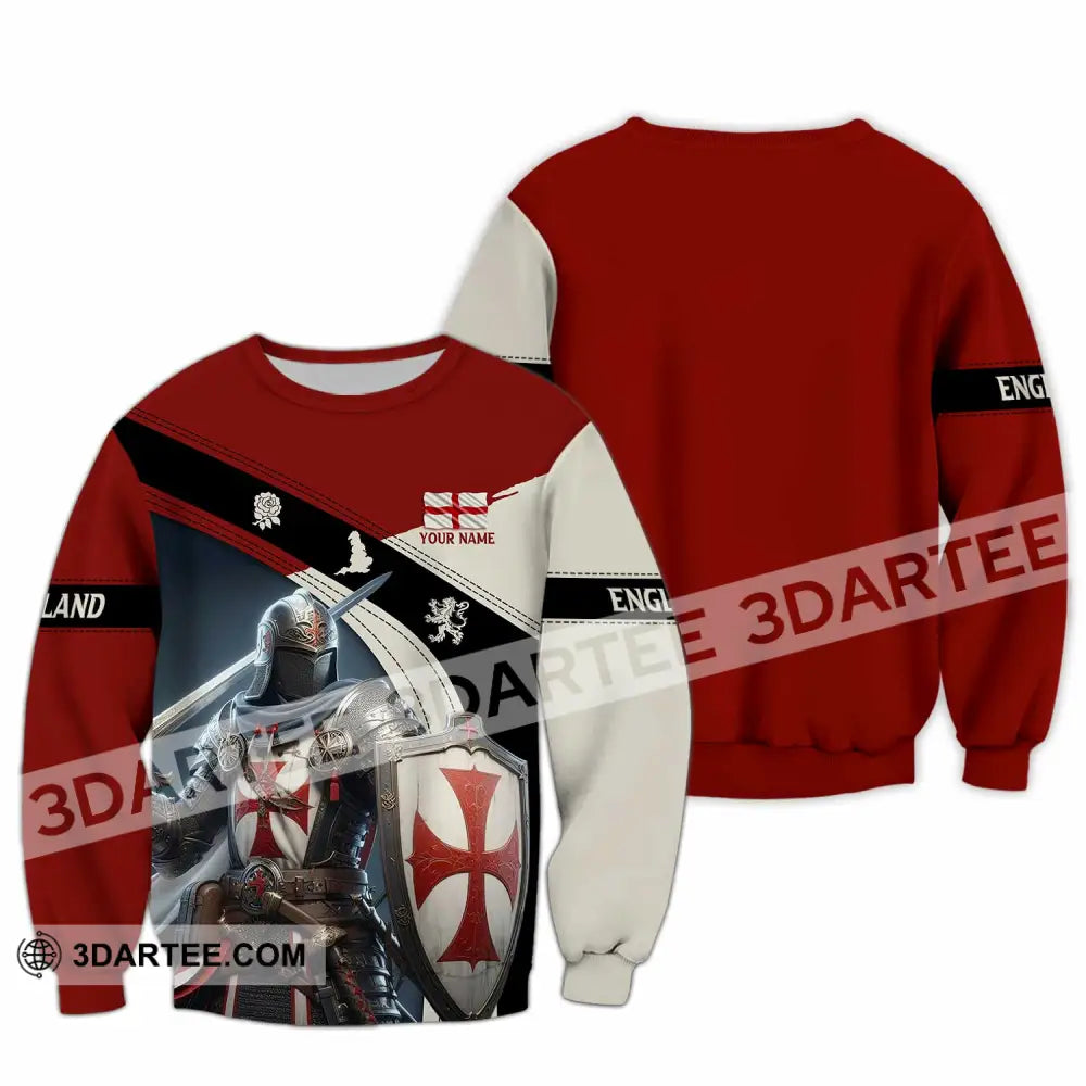 Unisex Shirt - Custom Text Shirt England Shirt Long Sleeve / S T-shirt