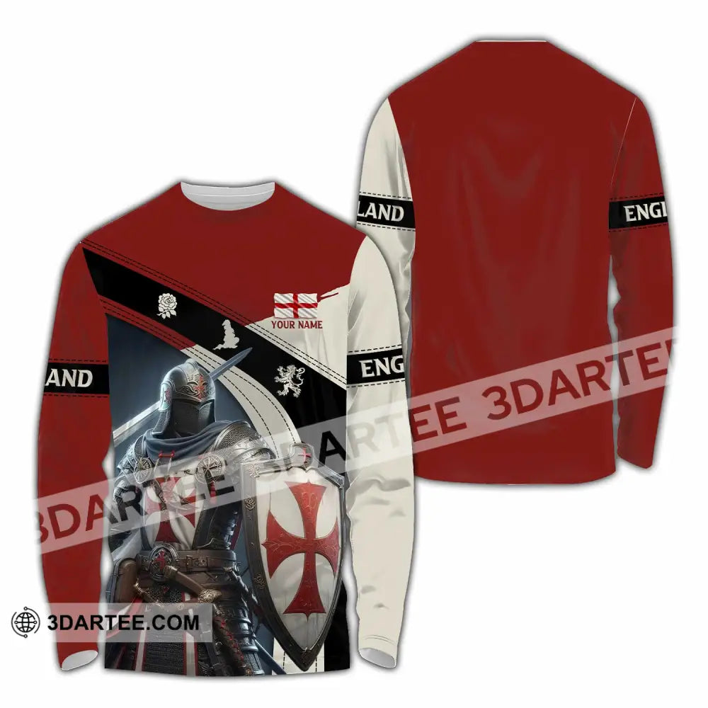 Unisex Shirt - Custom Text Shirt England Shirt Long Sleeve Shirt / S T-shirt