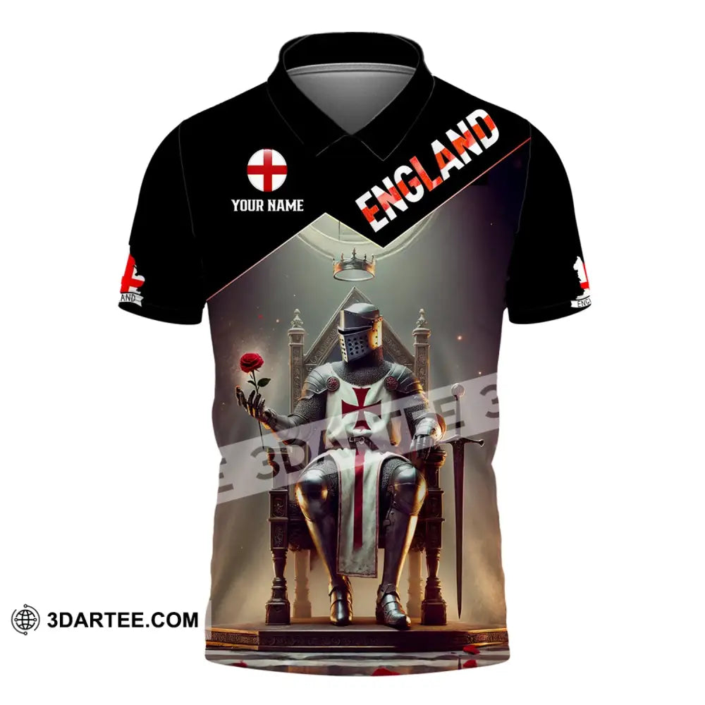 Unisex Shirt - Custom Text England Polo / S T-Shirt