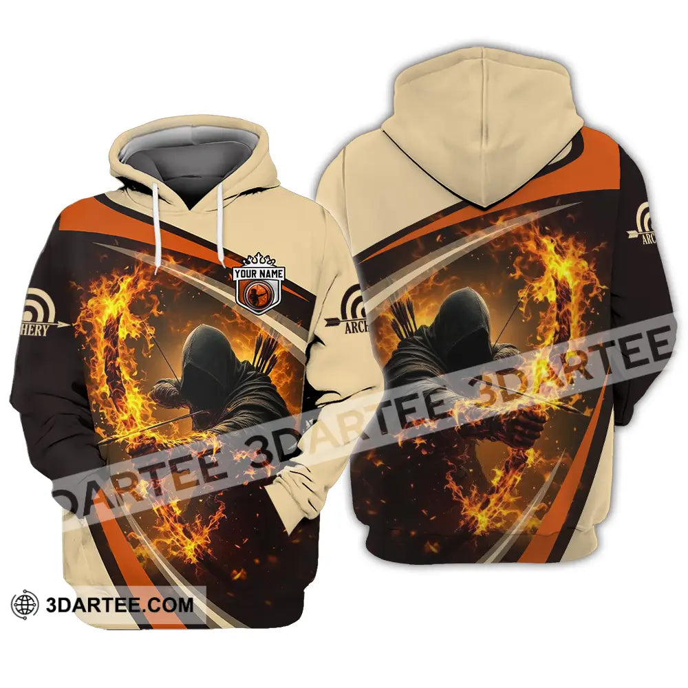 Unisex Shirt - Custom Text Fire Archery Hoodie / S T-Shirt