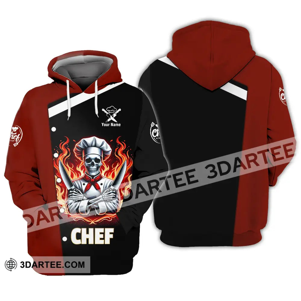 Unisex Shirt - Custom Text Fire Chef Hoodie / S T-Shirt