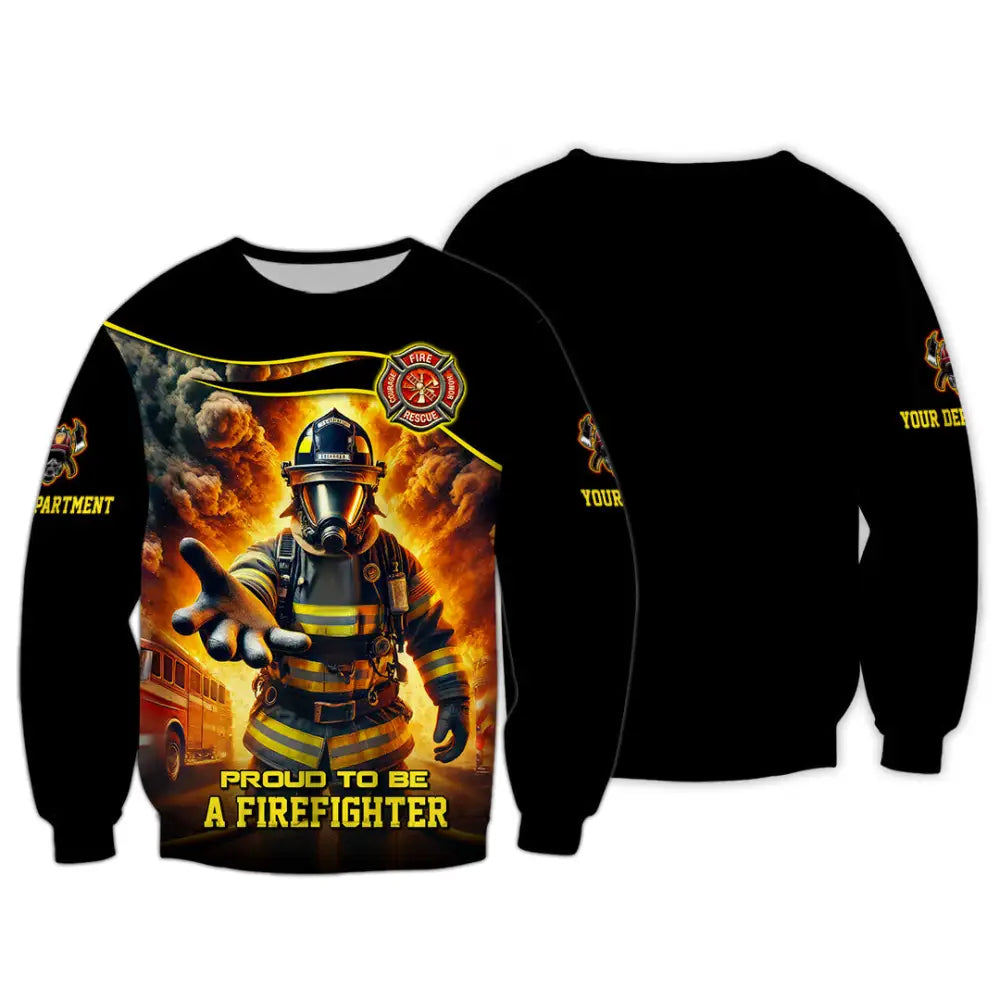 Unisex Shirt - Custom Text Shirt Fire Fighter Shirt Long Sleeve / S T-shirt
