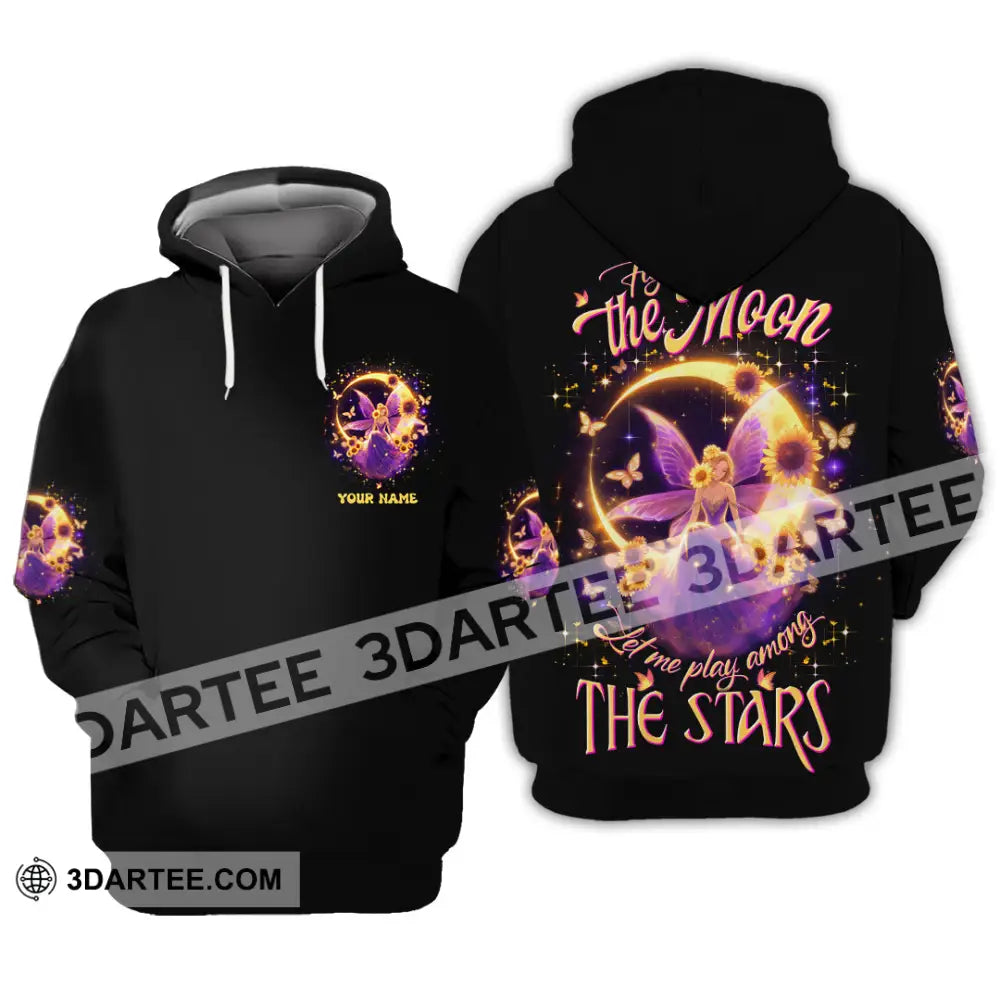 Unisex Shirt - Custom Text Shirt Fly To The Moon Let Me Play Among The Stars Hippie Shirt Hoodie / S T-shirt