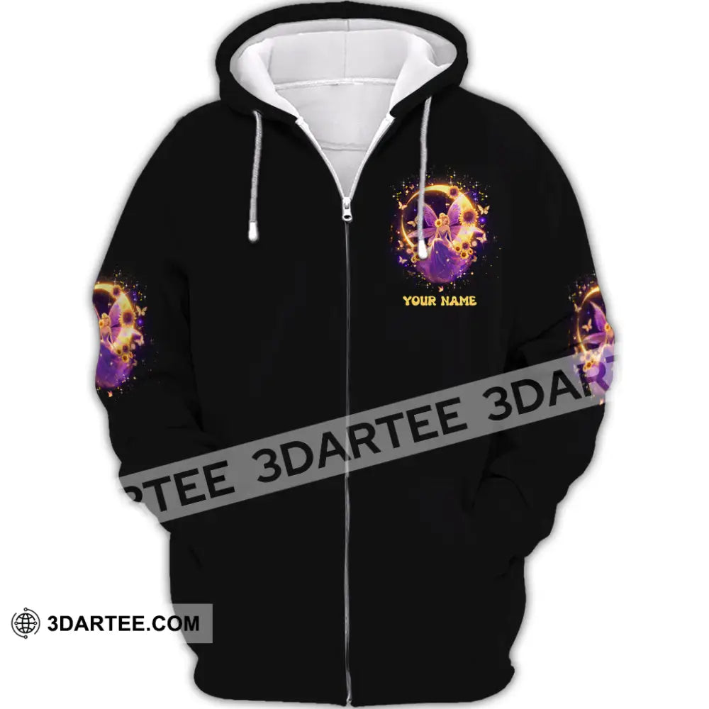Unisex Shirt - Custom Text Shirt Fly To The Moon Let Me Play Among The Stars Hippie Shirt Zipper Hoodie / S T-shirt
