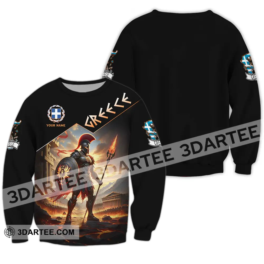 Unisex Shirt - Custom Text Greece Long Sleeve / S T-Shirt