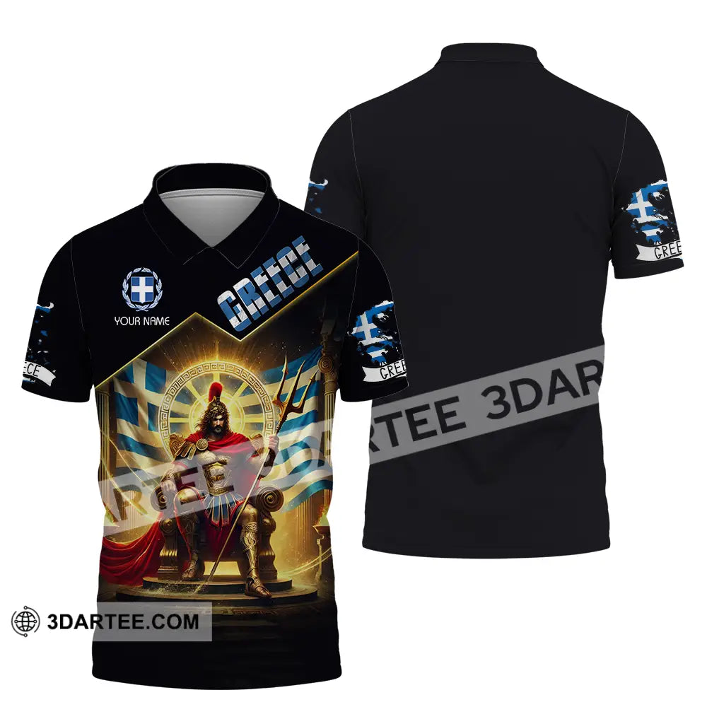 Unisex Shirt - Custom Text Greece Polo / S T-Shirt