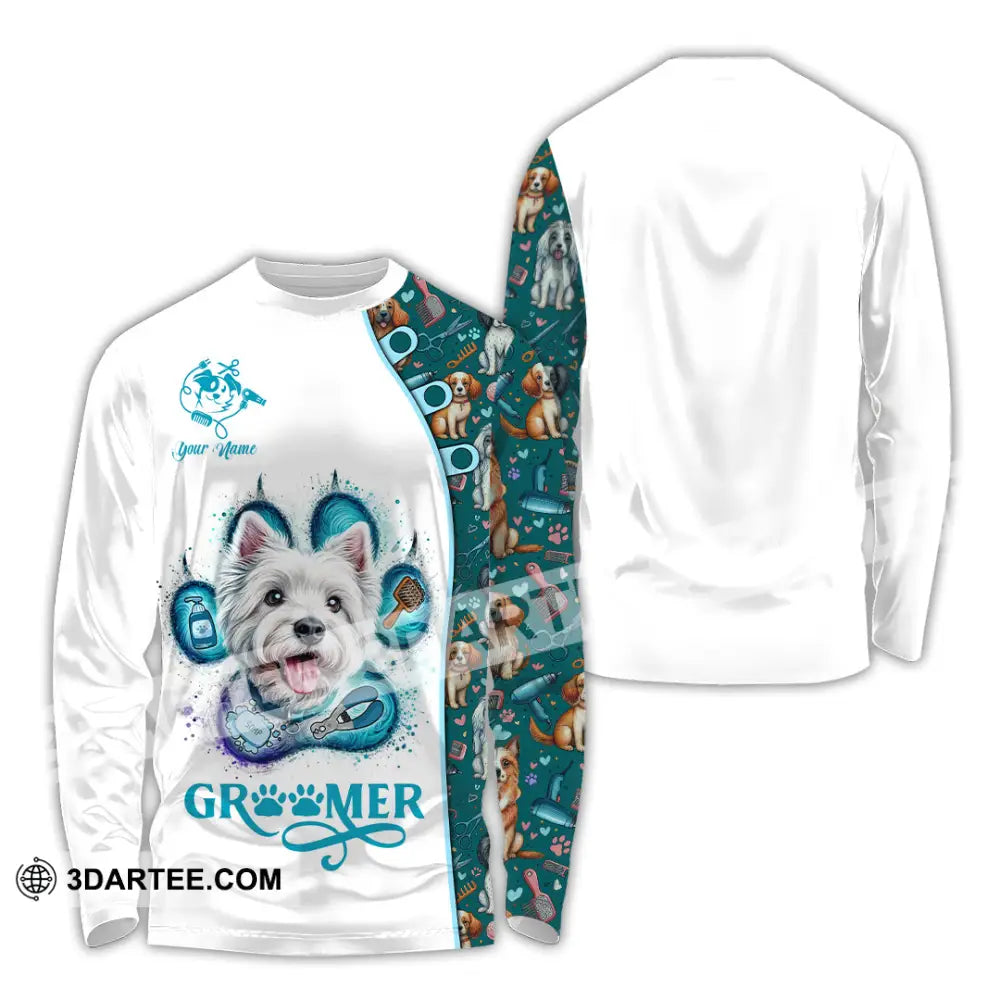 Unisex Shirt - Custom Text Shirt Groomer Shirt Long Sleeve Shirt / S T-shirt