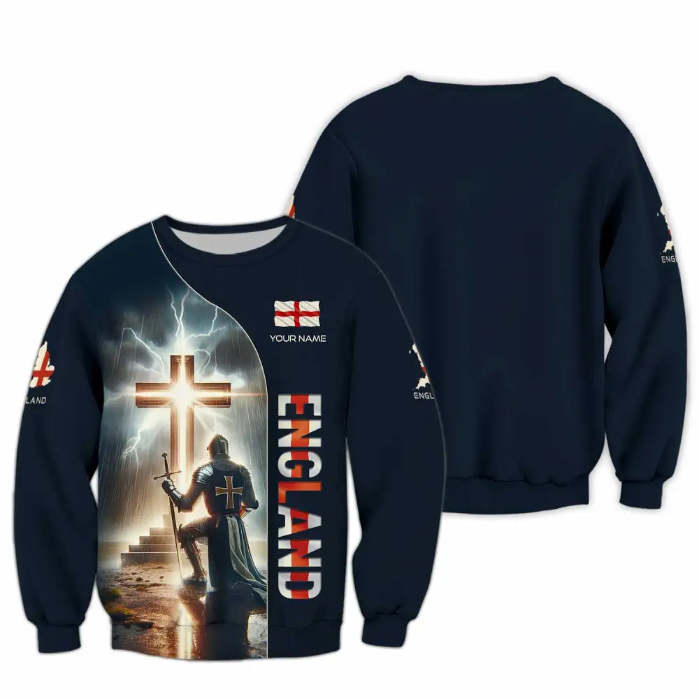 Unisex Shirt - Custom Text Shirt Guardian Of England Long Sleeve / S T-shirt