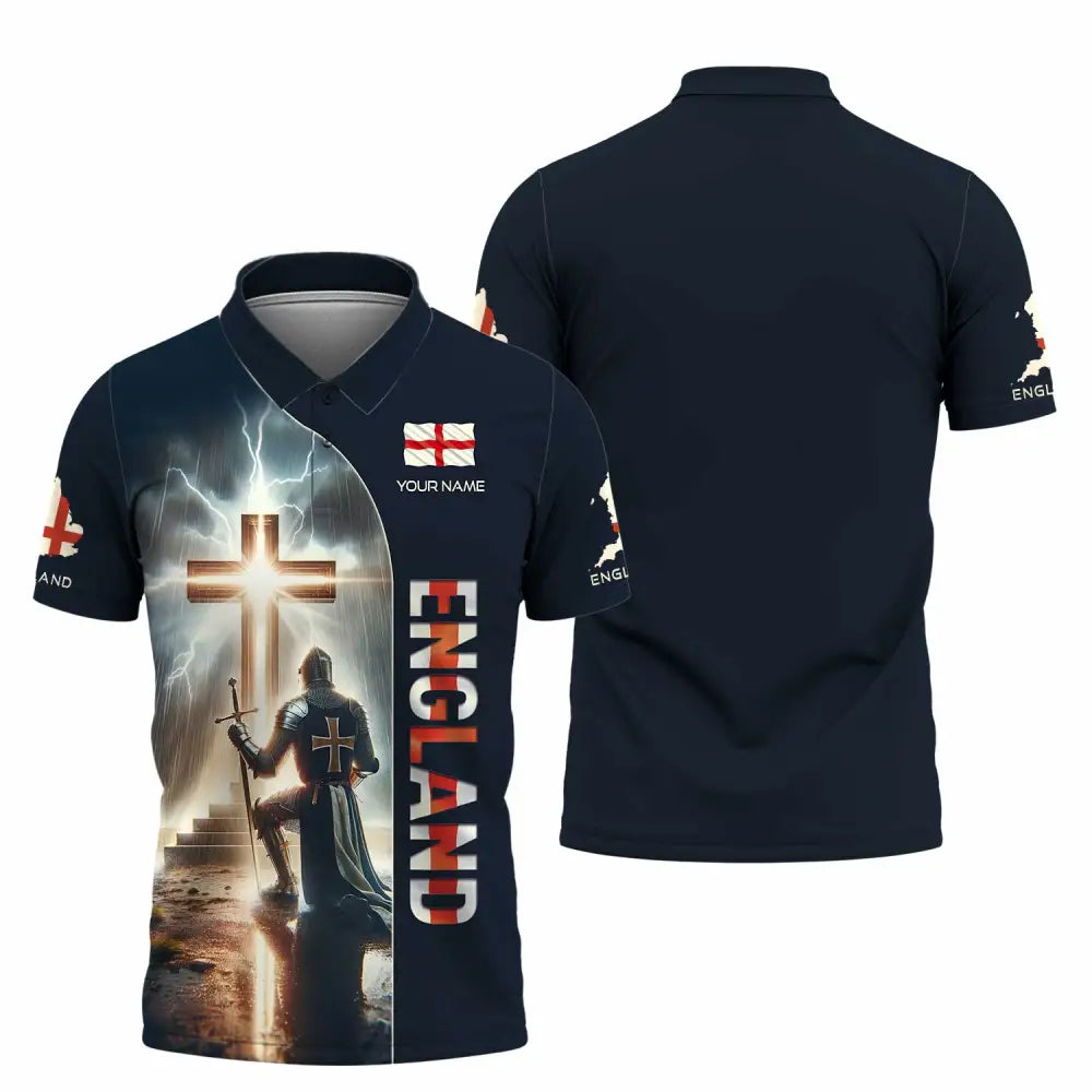 Unisex Shirt - Custom Text Shirt Guardian Of England Polo Shirt / S T-shirt