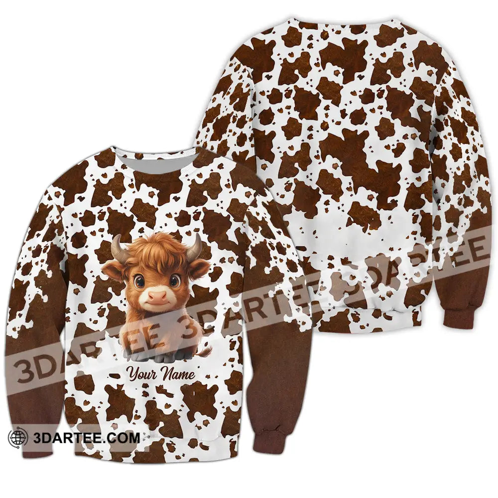 Unisex Shirt - Custom Text Shirt Highland Cow Shirt Long Sleeve / S T-shirt