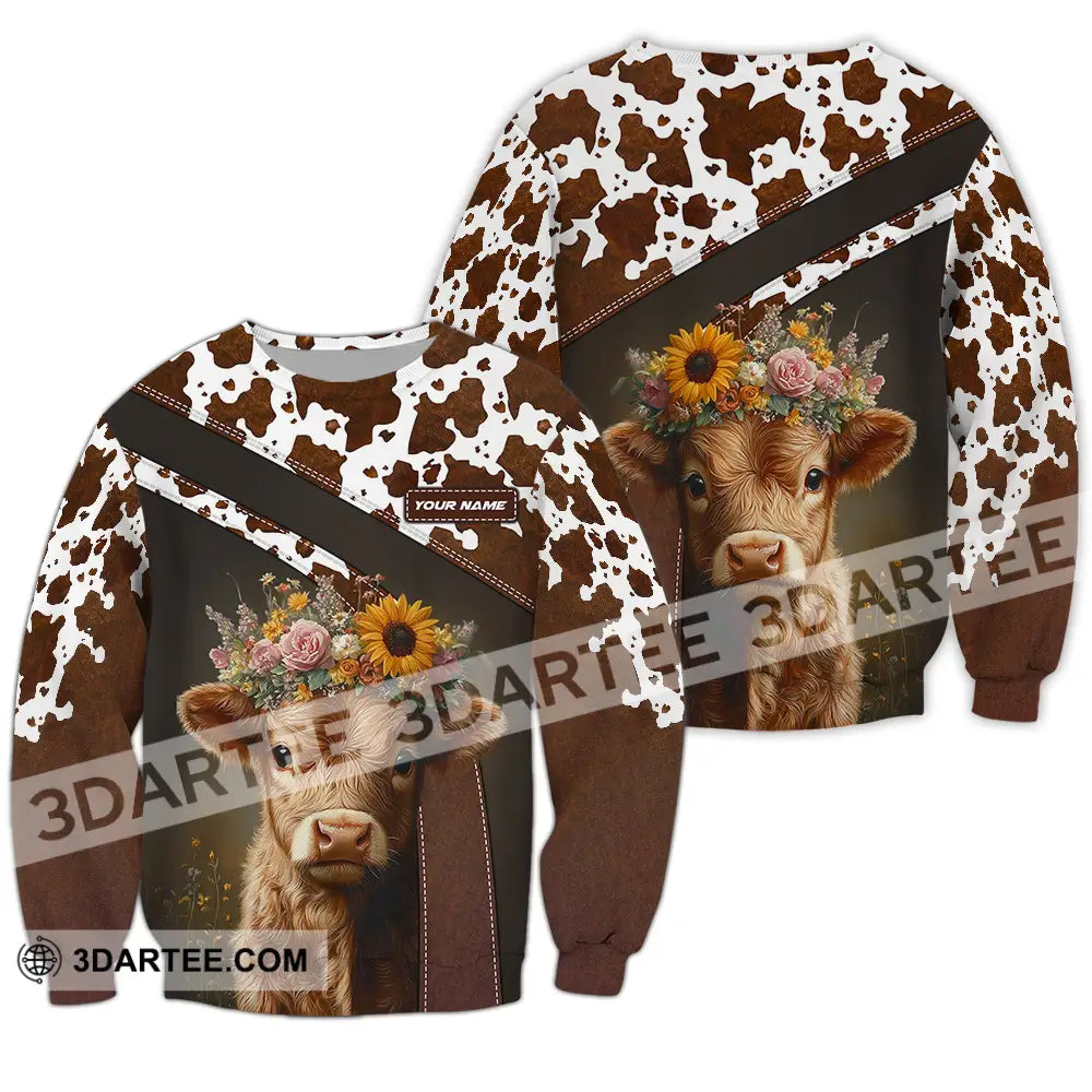 Unisex Shirt - Custom Text Shirt Highland Cow Shirt Long Sleeve / S T-shirt