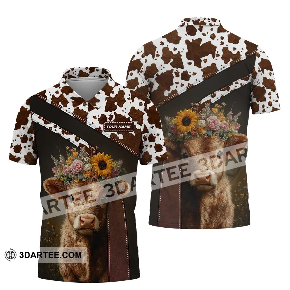 Unisex Shirt - Custom Text Shirt Highland Cow Shirt Polo Shirt / S T-shirt