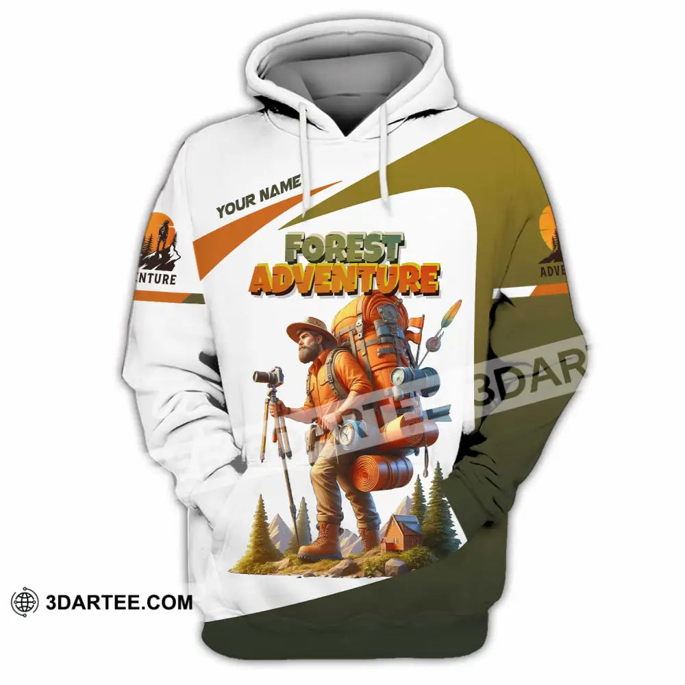 Unisex Shirt - Custom Text Shirt Hiking Forest Adventure Hoodie / S T-shirt