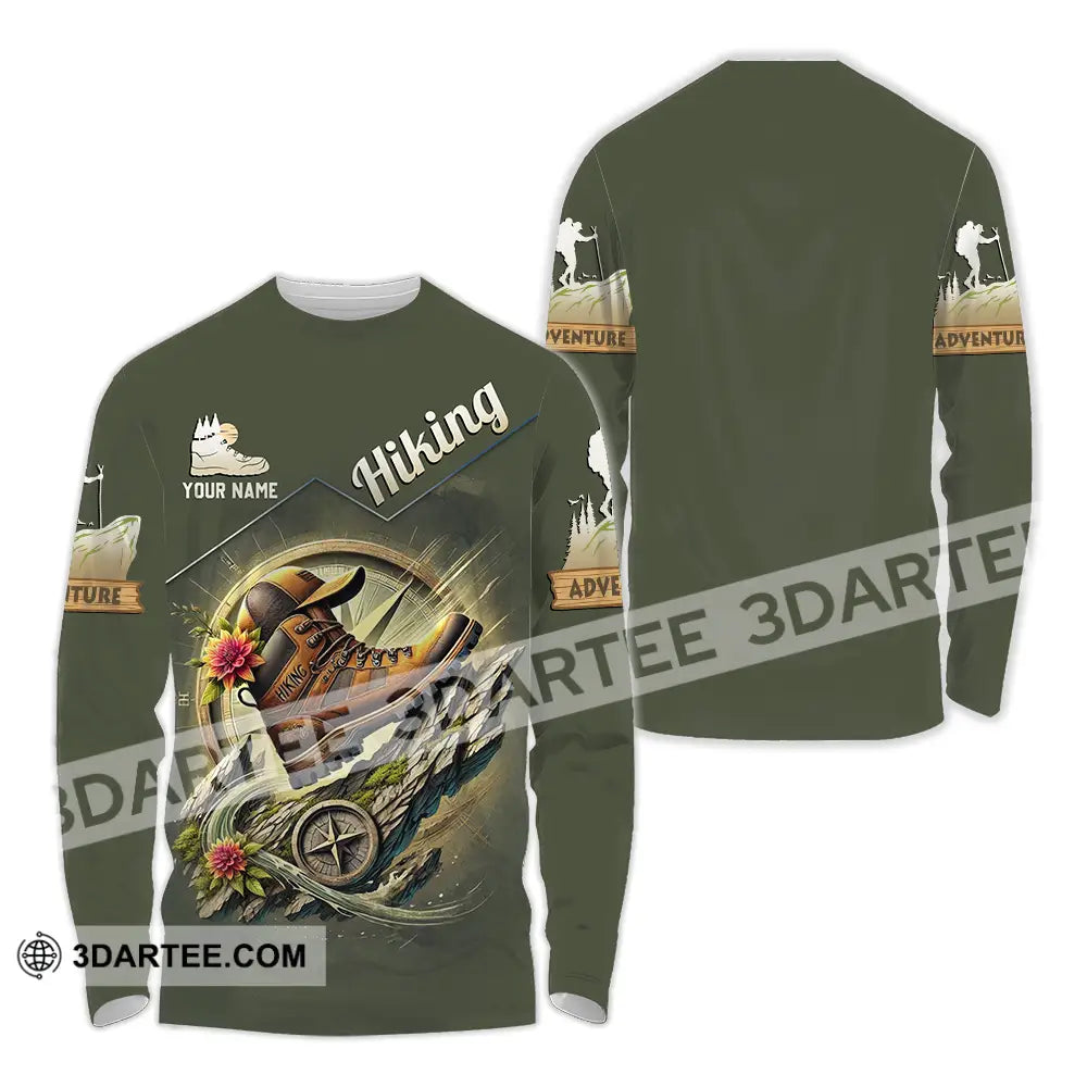 Unisex Shirt - Custom Text Shirt Hiking Long Sleeve Shirt / S T-shirt