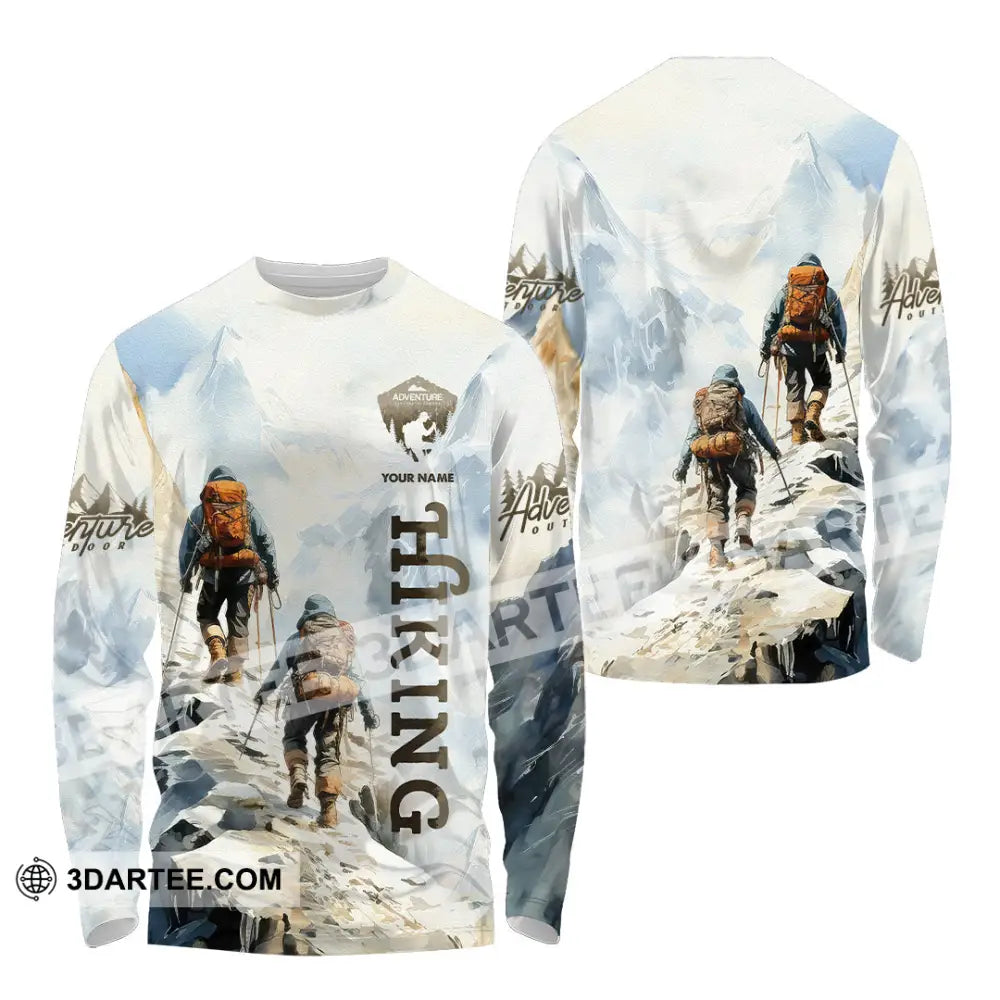 Unisex Shirt - Custom Text Shirt Hiking Long Sleeve Shirt / S T-shirt