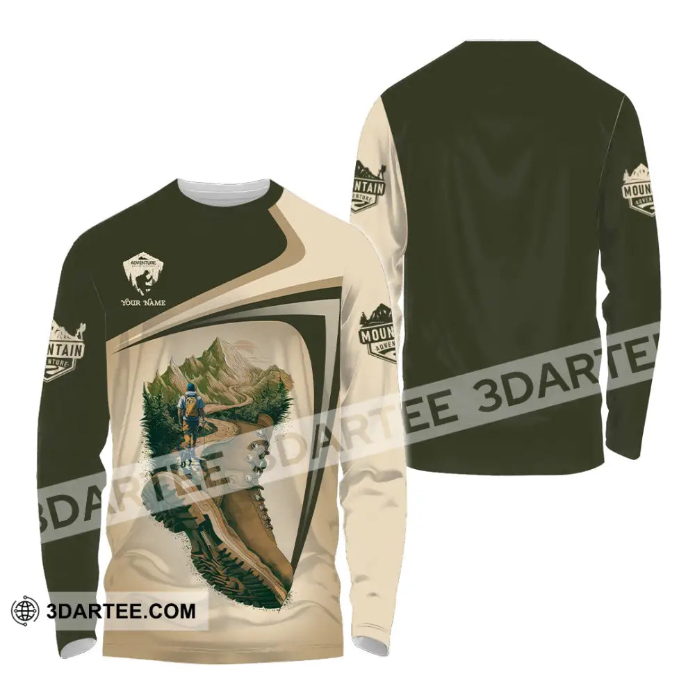 Unisex Shirt - Custom Text Shirt Hiking Long Sleeve Shirt / S T-shirt