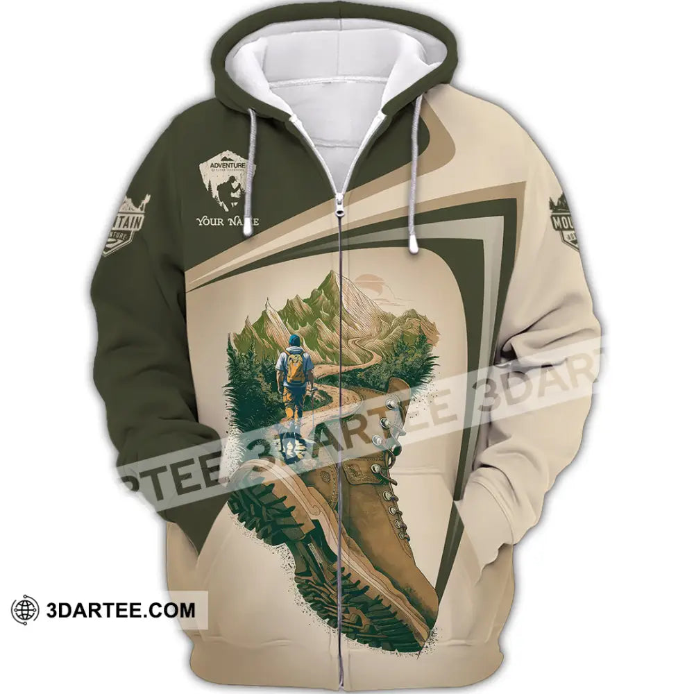 Unisex Shirt - Custom Text Shirt Hiking Zipper Hoodie / S T-shirt