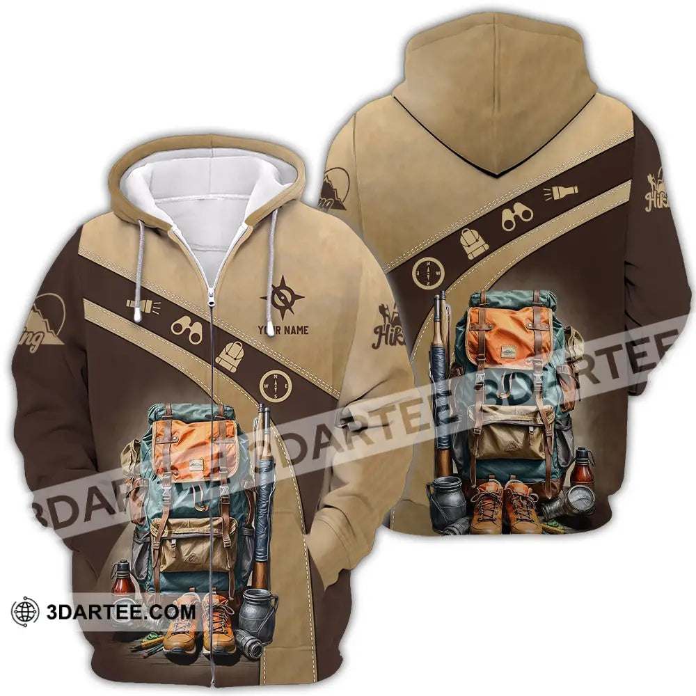 Unisex Shirt - Custom Text Shirt Hiking Shirt Zipper Hoodie / S T-shirt