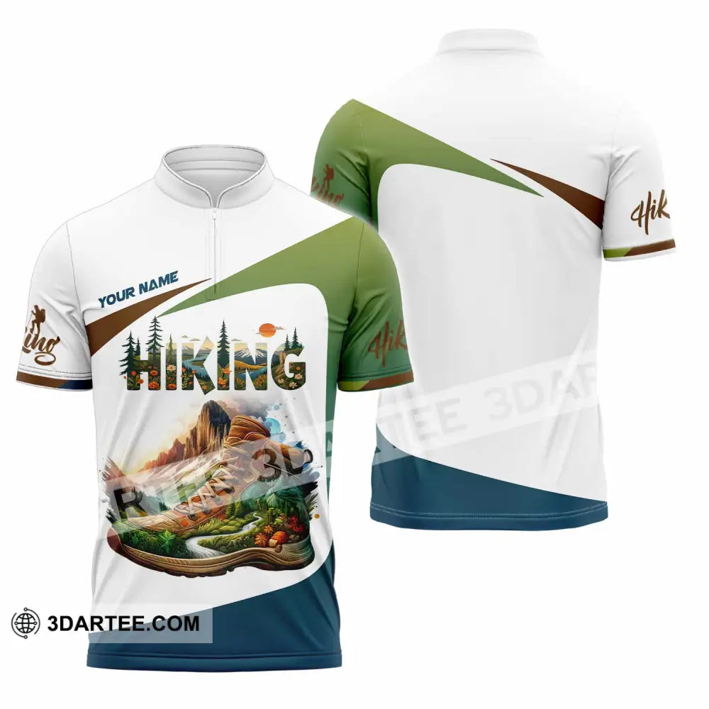 Unisex Shirt - Custom Text Shirt Hiking Shirt Zipper Polo Shirt / S T-shirt