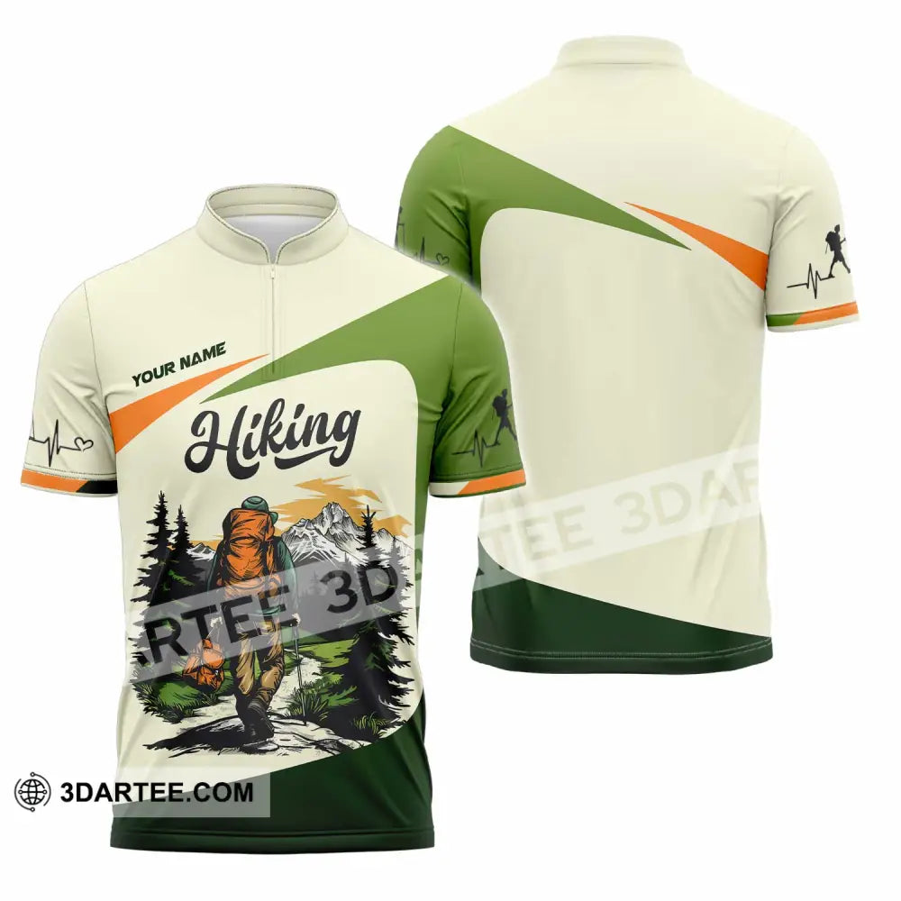 Unisex Shirt - Custom Text Shirt Hiking Shirt Zipper Polo Shirt / S T-shirt