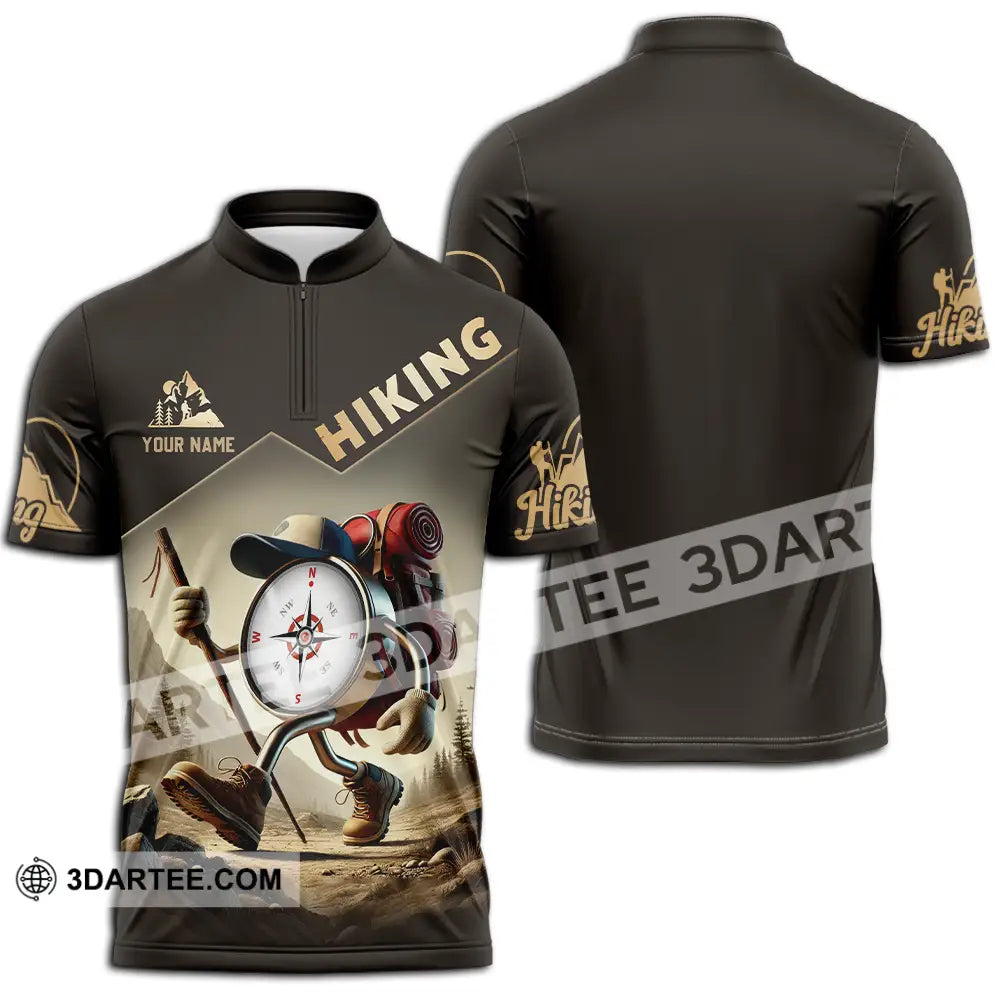 Unisex Shirt - Custom Text Shirt Hiking Shirt Zipper Polo Shirt / S T-shirt