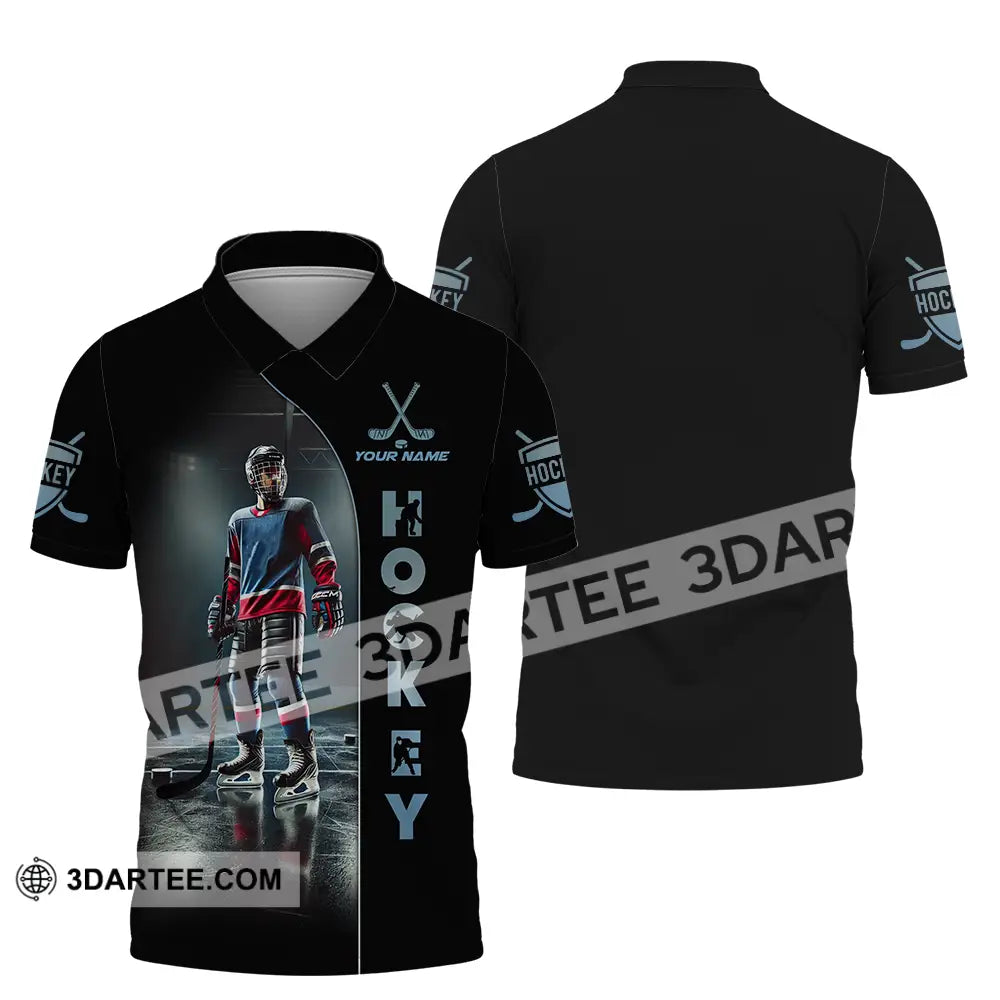Unisex Shirt - Custom Text Hockey Polo / S T-Shirt