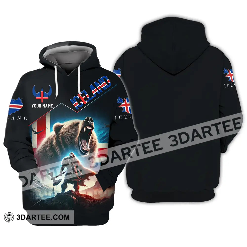 Unisex Shirt - Custom Text Iceland Hoodie / S T-Shirt