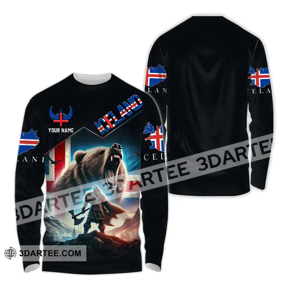 Unisex Shirt - Custom Text Iceland Long Sleeve / S T-Shirt