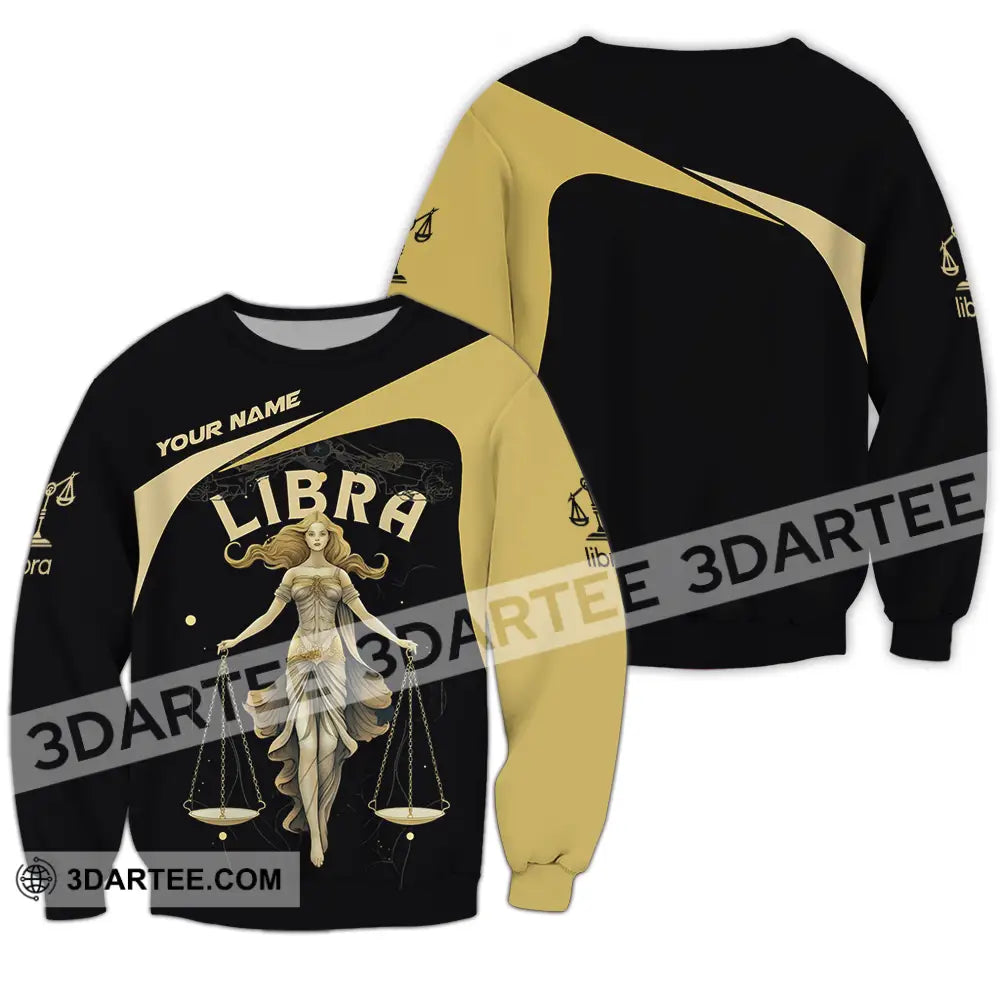 Unisex Shirt - Custom Text Libra Long Sleeve / S T-Shirt
