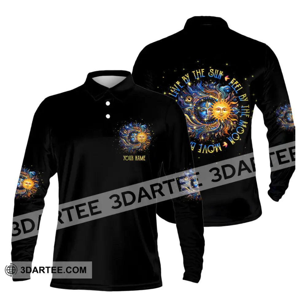 Unisex Shirt - Custom Text Shirt Live By The Sun Hippie Shirt Long Sleeve Polo / S T-shirt