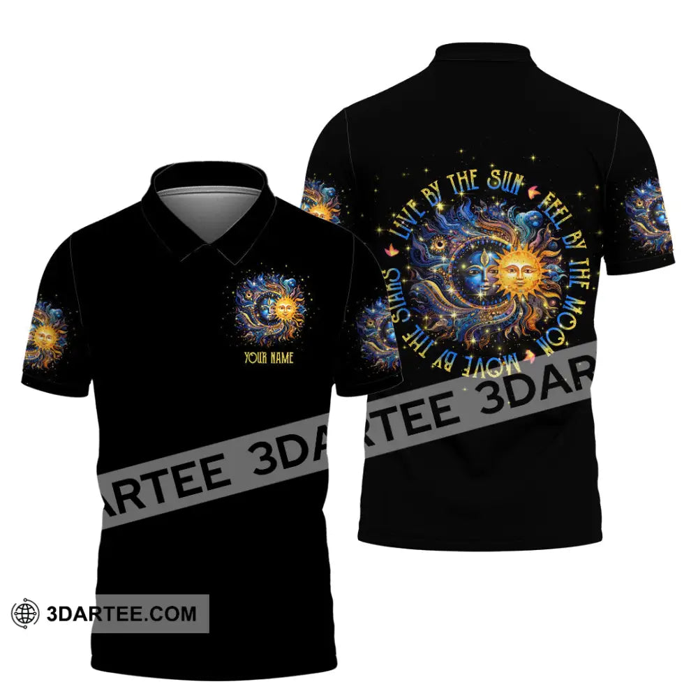 Unisex Shirt - Custom Text Shirt Live By The Sun Hippie Shirt Polo Shirt / S T-shirt