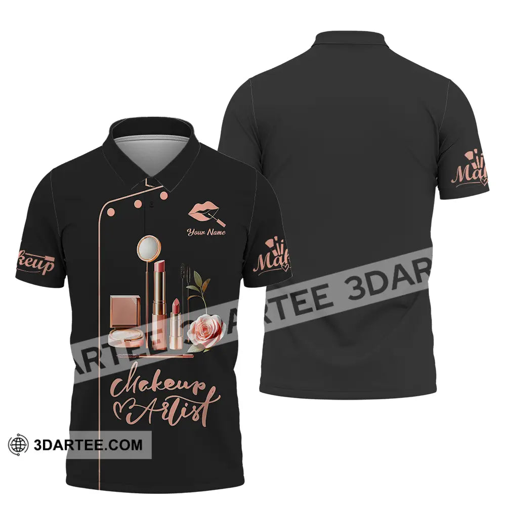 Unisex Shirt - Custom Text Shirt Make Up Artist Shirt Polo Shirt / S T-shirt