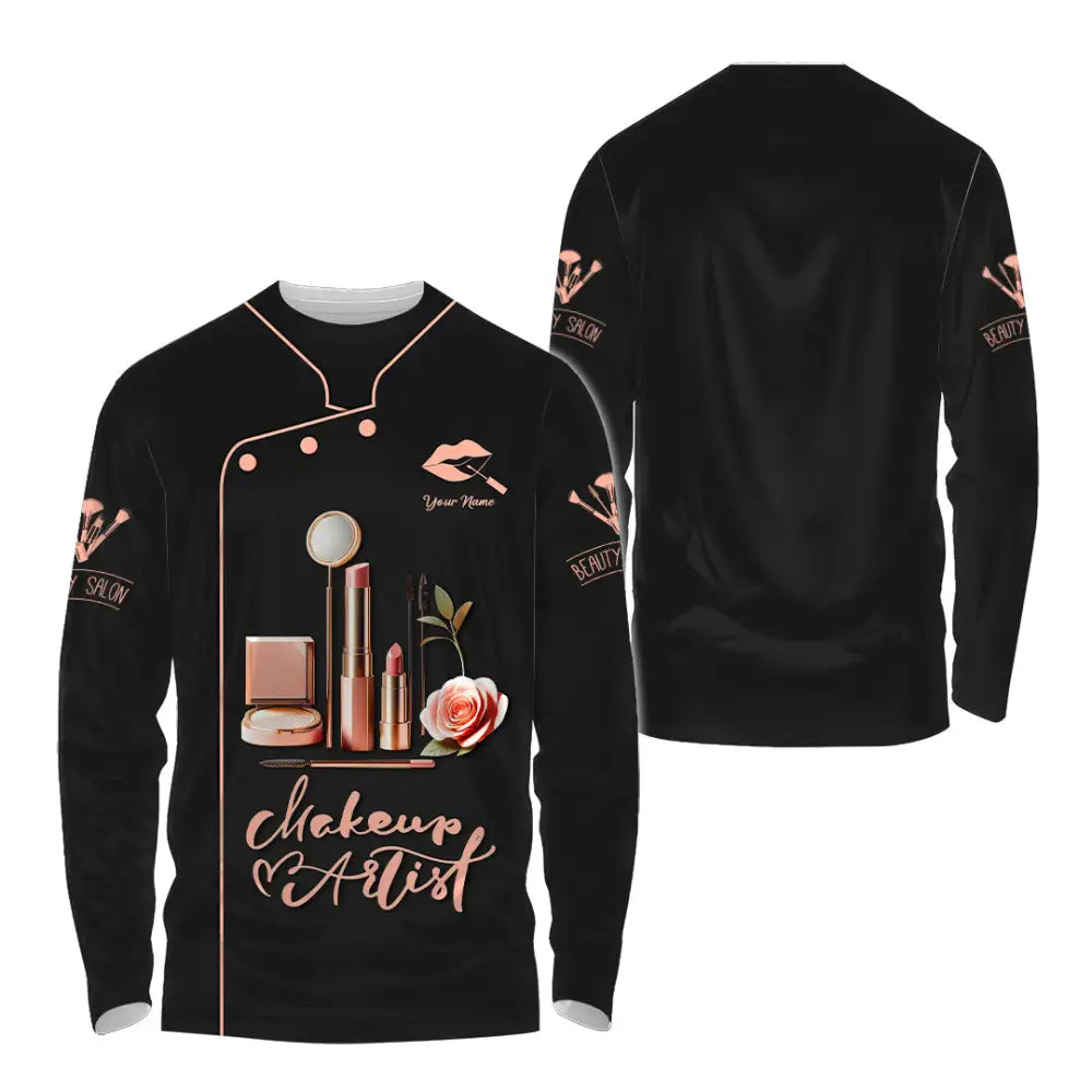 Unisex Shirt - Custom Text Shirt Makeup Artist Shirt Long Sleeve Shirt / S T-shirt