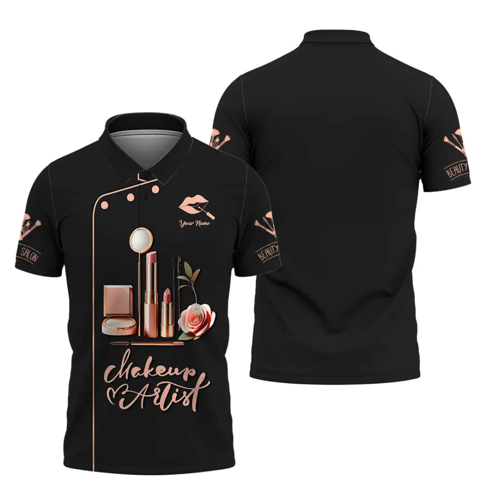 Unisex Shirt - Custom Text Shirt Makeup Artist Shirt Polo Shirt / S T-shirt